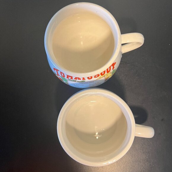 Set of 2 Vintage TOMATO SOUP Recipe Ceramic Soup Mugs Bowls ~ Country Kitchen - Picture 6 of 12